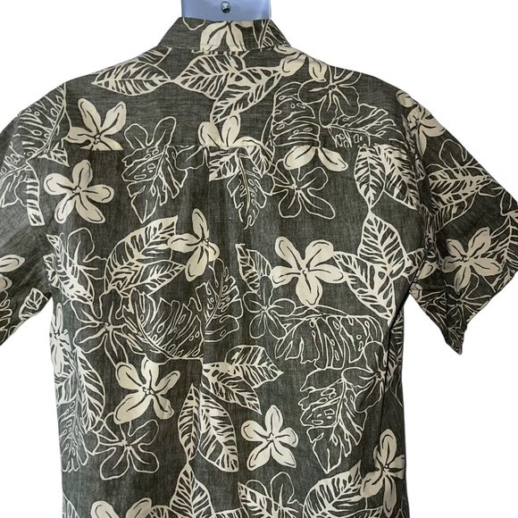 Cooke Street Honolulu Hawaiian Button Up Shirts Men's Size L Green Floral - Picture 7 of 10